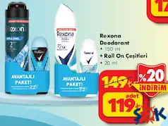 REXONA KADIN SPREY DEODORANT SHOWER FRESH 150 ML + KADIN ROLL ON DEODORANT SHOWER FRESH 20 ML REXONA KADIN SPREY DEODORANT SHOWER FRESH 150 ML + KADIN ROLL ON DEODORANT SHOWER FRESH 20 ML